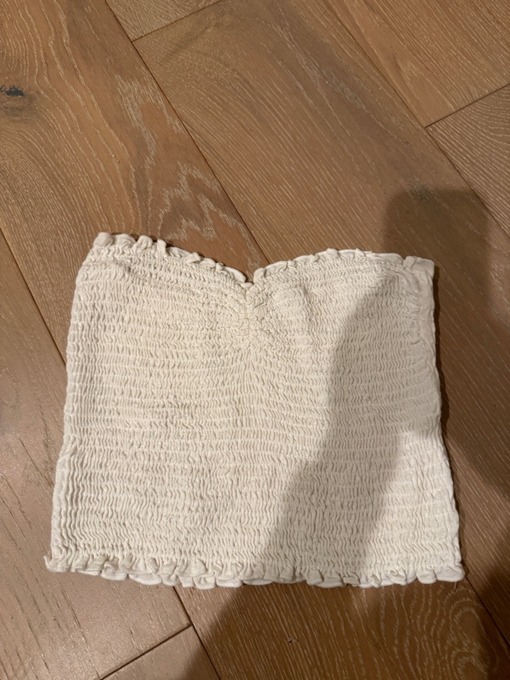 Urban Outfitters Cream Smocked Tube Top